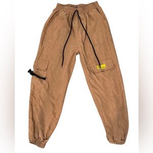 SHEIN | Suede Tan Joggers with Buckle